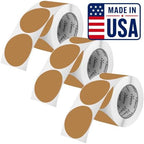 Perco Kraft Brown Perforated Round Circle Dot Sticker 3-Inch Labels — 3 Rolls, 1,500 Stickers - Natural Rustic Labels for Handmade Products, Thank You Stickers & Packaging - Made in USA by Perco