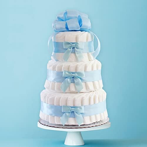 Classic Pastel Baby Shower Diaper Cake (3 Tier, Blue) - Image 6