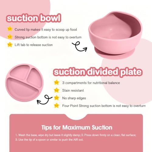 Silicone Baby Feeding Utensils Set for 6+ Months, 17 Pcs, Pink - Image 6