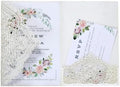 20Pcs Laser Cut Pocket Wedding Invitation Covers, 4.9×7 Inch Trifold Lace Floral Invitation Sleeves with Envelopes (Ivory, 50 Pcs Blank) by Unknown