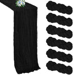 6 Pack Black Cheesecloth Table Runner 10Ft 23 x 120 Inch by RestfulGlow