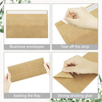 200 Pack #10 Kraft Paper Envelopes Letter Size Self Seal Business Envelopes - Image 4