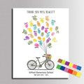 DIY Fingerprint Painting Canvas Bicycle Balloons Guest Book with Ink Pad Personalized Sign in Book for Wedding Graduation Teacher Retirement Party Decorations -60x80cm by Unknown