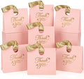 Feifeiya 30 Pcs Thank You Gift Bags with Ribbon Handles 7.87 x 3.54 x 7.09 Inch Paper Candy Gift Bags with Gold Foil Printed for Appreciation Birthday Wedding Bridal Baby Shower Party Favors(Pink) by Feifeiya