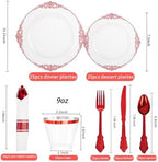 Hioasis 175 Pcs Clear Red Plates for Party - Image 5