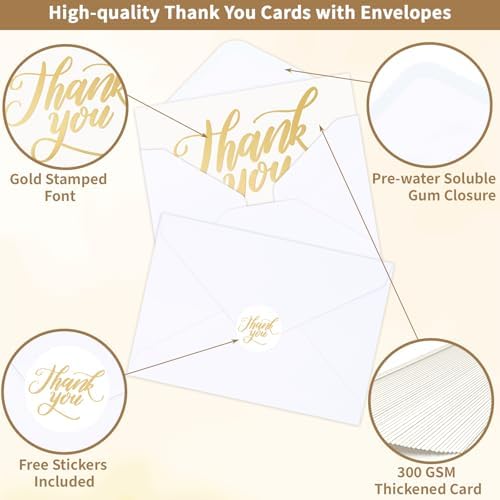 600 PCS Thank You Cards with Envelopes and Stickers, 3.5 x 5 Inch - Image 3