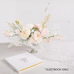 Andaz Press Personalized Wedding Guestbook with Gold Accents, Minimal Line Leaves White Guest Sign in Guest Registry 120 Pages 8.5 X 8.5 Memories Book for DIY, Scrapbook, Photo Album - Image 3