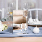 Sliver Wedding Table Numbers 1-20 with Stands, 5"x7" Sliver Mirror Acrylic Table Numbers for Wedding Reception (Sliver Mirror White Font, Number 1-20, 5"x7") - Image 6