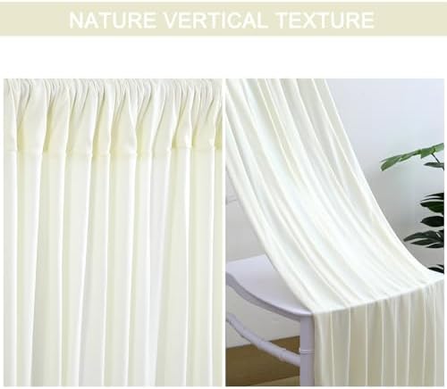 20x10ft Ivory Backdrop Curtain for Wedding Parties Wrinkle Free Fabric Ivory Drapes Backdrop Decoration for Baby Shower Birthday Photography Decoration 4 Panels, 5ft x 10ft - Image 5