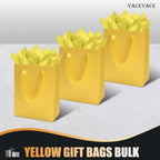 YACEYACE Yellow Gift Bags 20Pack, Yellow Gift Bags with Tissue Paper - Image 6