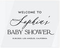 Andaz Press 16"x20" White Acrylic Personalized Baby Shower Welcome Sign, Gender Neutral Large Custom Sign for Easel Stand, Baby Shower Decorations by AndazPress