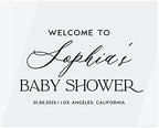 Andaz Press 16"x20" White Acrylic Personalized Baby Shower Welcome Sign, Gender Neutral Large Custom Sign for Easel Stand, Baby Shower Decorations by AndazPress
