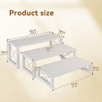 IBUYKE Wood Cupcake Display Stand,Set of 3,White TLJ019W - Image 6