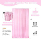 10 x 7 Feet Light Pink Backdrop Curtain for Partie, Background Curtains for Photoshoot, Birthday, Wedding, Halloween, Thanksgiving, Christmas Day, New Year Party Decorations 5Ft x 7Ft, 2 Panels - Image 2