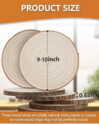 Set of (10) 9-10 Inches Large Wood Slices, Wood Centerpieces for Tables - Image 3