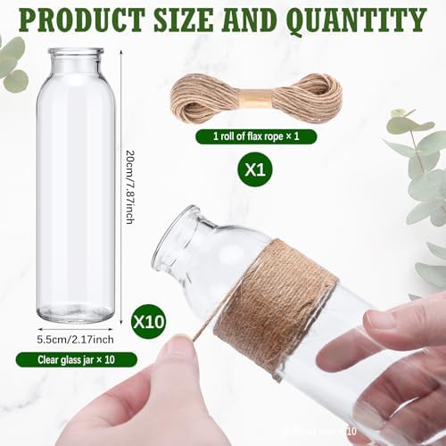 Qinyoung 10 Set Clear Glass Vase with Flowers Centerpiece for Bridal Shower - Image 2