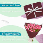 PerkHomy 48" x 2,400" (200') Wine Red Kraft Paper Roll for Craft Bulletin Board Paper Art Table Covering Crafting Gift Wrapping Bouquet Packing Parcel 80GSM 55LB (Wine Red, 48" x 200') - Image 4