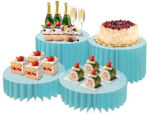 4 Pcs Foldable Buffet Risers - Cake Display Stand by Unknown