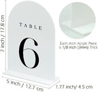 White Arch Table Numbers for Wedding, 15 Pack 5"x7" White Arch Acrylic Table Numbers 1-15 with stand, Perfect for Wedding Event Reception - Image 2
