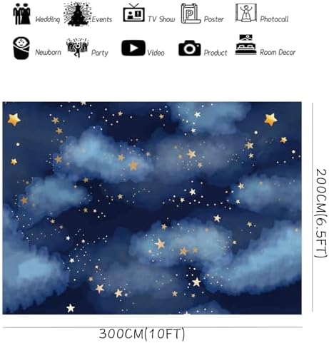Stars Backdrop Night Sky Backdrop Starry Night Background 10x6.5FT Vinyl - Image 4