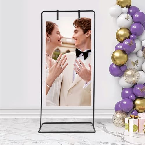 Wedding Welcome Sign Stand, Adjustable Height Wedding Sign Stand, 69”x 31”x 20” Welcome Sign Holder with 4 Leather Hanging Buckles, Seating Chart Stand Easel - Image 7