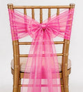Organza Hot Pink Chair Sashes 50 Pack 7x108 inches Sheer Chair Bows for Wedding Party Birthday Banquet Hotel Restaurant Bridal Shower Baby Shower Event Decorations Tulle Chairs Knots Ties by WENSINL