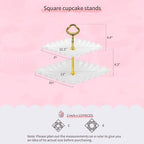 Pack of 11 NWK Cake Stand Set of Cupcake Stand, Tray & Table Cloth (Gold) - Image 3
