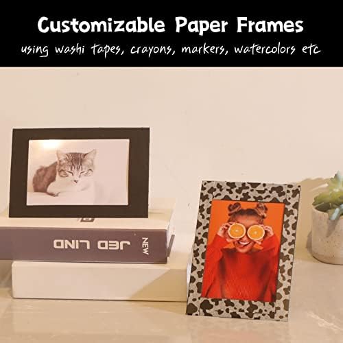 200 Pack Standing Paper Picture Frames 4x6,Cardboard Photo Frame with Easel,Paper Photo Frame Cards,Gallery Frames Bulk For Back to School Teacher Appreciation Wedding Birthday Classroom Craft DIY,Black - Image 3