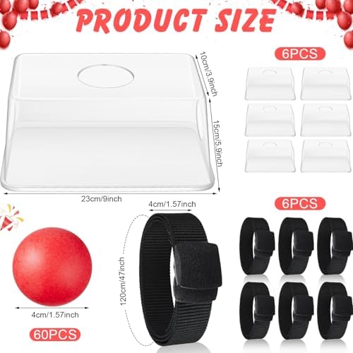 Vinsot 6 Sets Baby Shower Games Twerking Shaking Balls with Belts, Red - Image 2