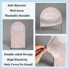 One Silly Goose Arch Backdrop Cover 6FT Pink Plaids Stretchy Arched Stand Cover for Baby Girls 1st Birthday Baby Shower Party Decoration - Image 3