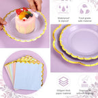 216 Pcs 72 Guests Pastel Plates and Napkins Party Supplies - Image 5