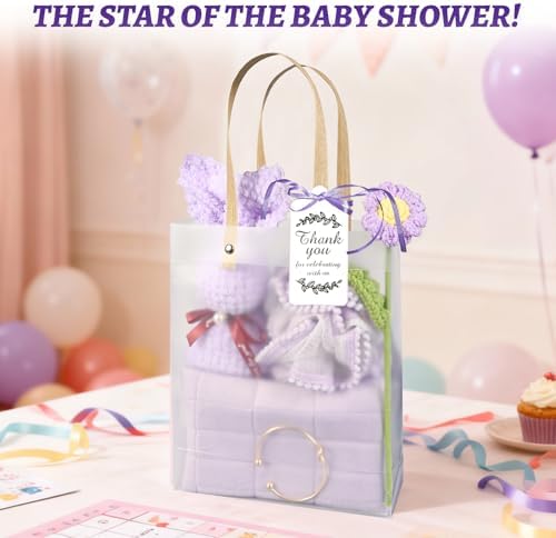 6 Sets Baby Shower Prizes for Winners Baby Shower Favors Gift Set including Towels Makeup Bags Bracelets Crocheted Daisies Headbands party favors for Guests and Games - Image 3