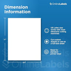 OnlineLabels 8.5" x 11" Sticker Paper - Waterproof Matte - Inkjet Only - Image 5