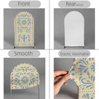 Beige Arch Backdrop Cover for Mexican Fiesta Party Decoration Stretchy Arch Stand Fabric Baptismx Baby Shower Cake Table Supplies (Cover Only) (G3743,4.6ftx8ft (CoverOnly)) - Image 2