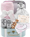 Baby Gift Set, Baby Girls Gift Set New Baby Gifts Basket - Babies Blanket Baby Lovey, Funny Baby Bibs Socks & Greeting Card - Newborn Baby Shower Gifts, Fox by UAREHIBY