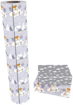 WRAPAHOLIC Jumbo Reversible Baby Shower Wrapping Paper - 30 Inch x 100 Feet Jumbo Roll - Grey Animal Design Neutral Baby Shower, Boys Girls Kids Birthday - Image 2