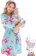 Mommy and Me Robe and Swaddle Set | Maternity Robe Matching Baby Girl, Boy by ECOBABYMadeWithLove