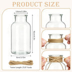 Glass Flower Vase,12 PCS Farmhouse Mason Jar for Centerpiece - Image 2