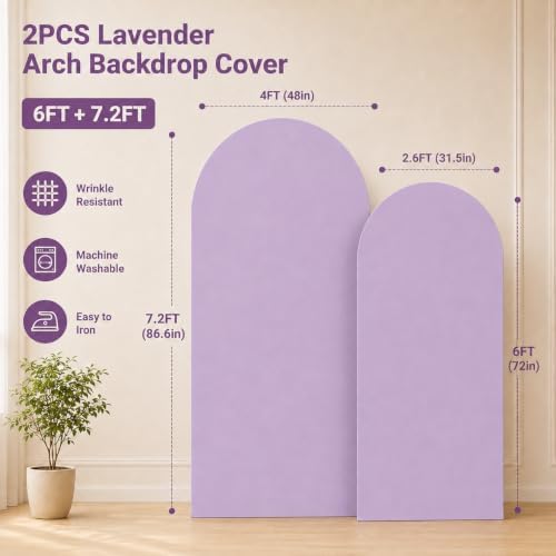 Lavender Arch Cover 7.2 and 6ft Ligth Purple Arch Backdrop Cover Set of 2 - Image 6
