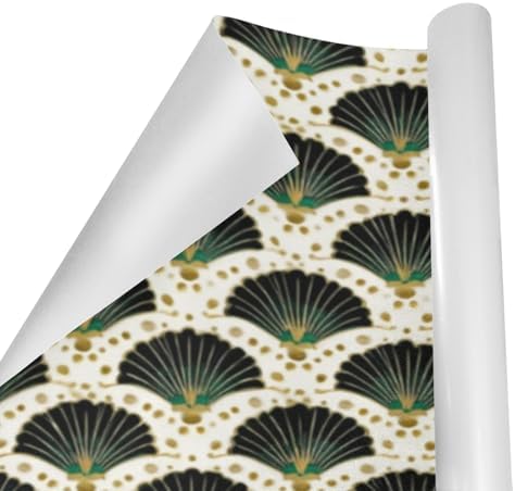 pnyoin Merry Christmas Wrapping Paper Roll,Elegant Fan Art Green Gift Wrap Perfect for Xmas,Birthday,Weddings, Brides, Holidays, Baby Showers，58 x 23 inches,3 Roll - Image 3