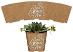 PRODUCT80 Succulent Pot Wrap Favors for 2" Pots | Craft Print with Love Grows Here | Baby Shower, Bridal, Engagement Party | Peel and Stick Stickers | Does NOT Include Succulents or Pots (100 Wraps) by PRODUCT80