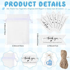 Funnymoom 25 Sets Baby Shower Thank You Favors Heart Bottle Opener, Blue - Image 3