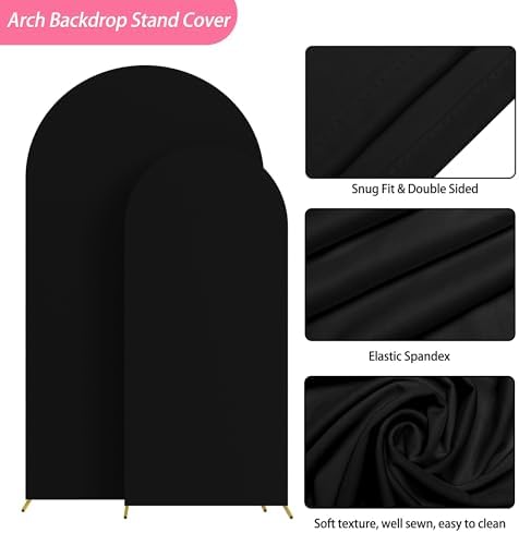 Putros Arch Backdrop Stand and Cover Set of 2, Arch Stand with Black Cover - Image 4