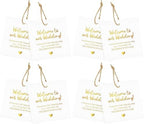 joycraft Wedding Tags, 50Pcs 2.5 in Gold Foil Thank You Tags with String (Pack of 4) by joycraft