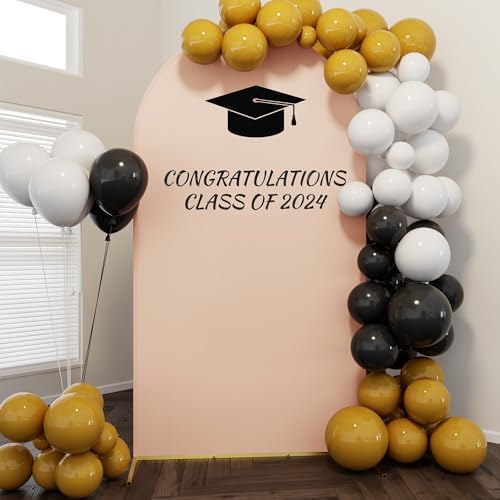 Neatsure Arch Backdrop Stand and Cover Set, 7.2FT Metal Photo Balloon Arch Backdrop Stand for Wedding Birthday Party Baby Shower Ceremony Graduation Decoration, Nude - Image 5
