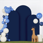 FANPROMS Wedding Arch Cover 7.2FT 6.6FT 6FT Navy Spandex Arch Cover Set of 3 Arch Covers Stretchy Backdrop Round Top Arch Cover for Arch Stand Chiara Backdrop Covers for Wedding Birthday Party Decor by FANPROMS
