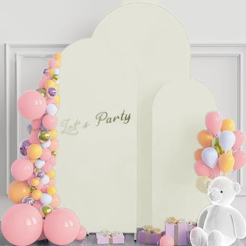 Arch Backdrop Cover Stretchy Backdrop (Beige, 4+5+6FT) - Image 5