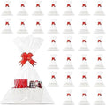 Tuanse 30 Pcs Basket for Gift Empty DIY Bulk Gift Basket Kit with Handle Kraft Cardboard Tray with 30 Bag 30 Bow Market Tray for Wedding Party, White, 9.8 x 6.5 x 4.3 in by Tuanse