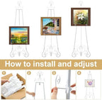 1 Pack White Wedding Easel Stand 57'' Display Stand, Ornate - Image 3