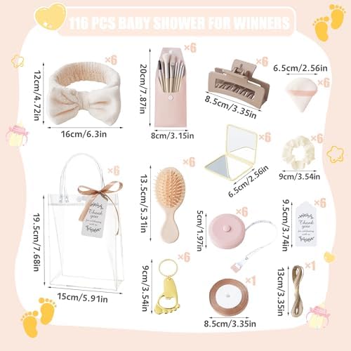 116Pcs Baby Shower Prizes Game Winners Favors Gifts Set (Beige) - Image 2